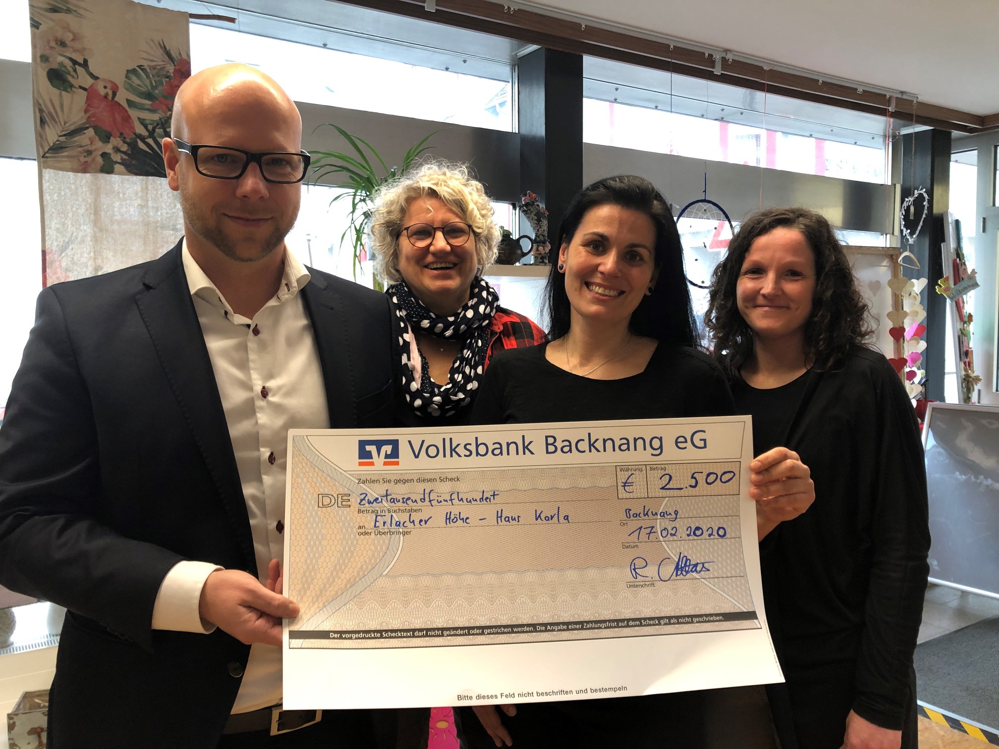 Bau Geno Backnang: 2500 Euro für das Haus Karla