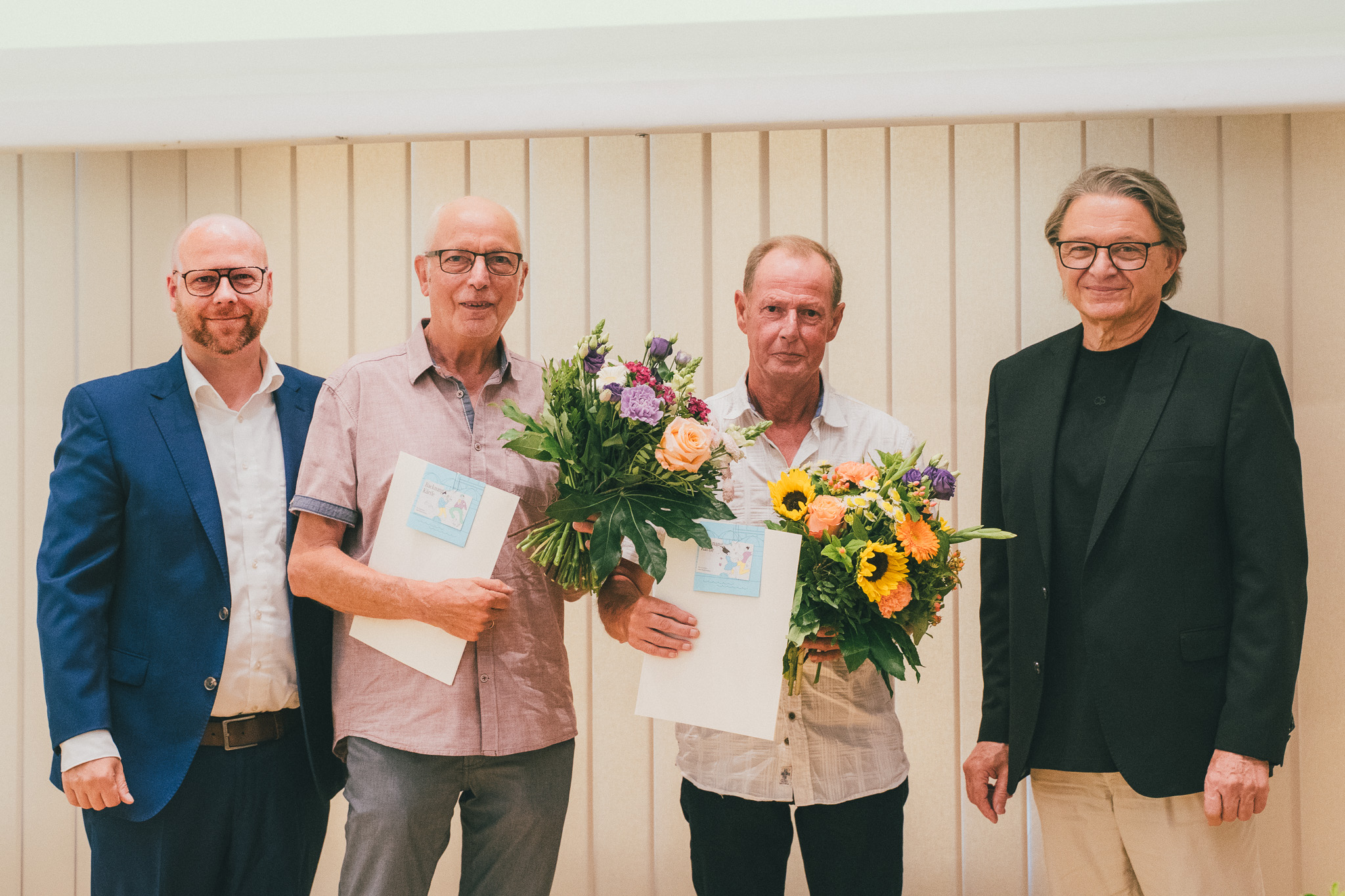 Vorstand Raphael Althaus, Herr Leon Gross, Frau Emma Stuber, Herr Klaus Schützle, Vorstand Roland Irschik